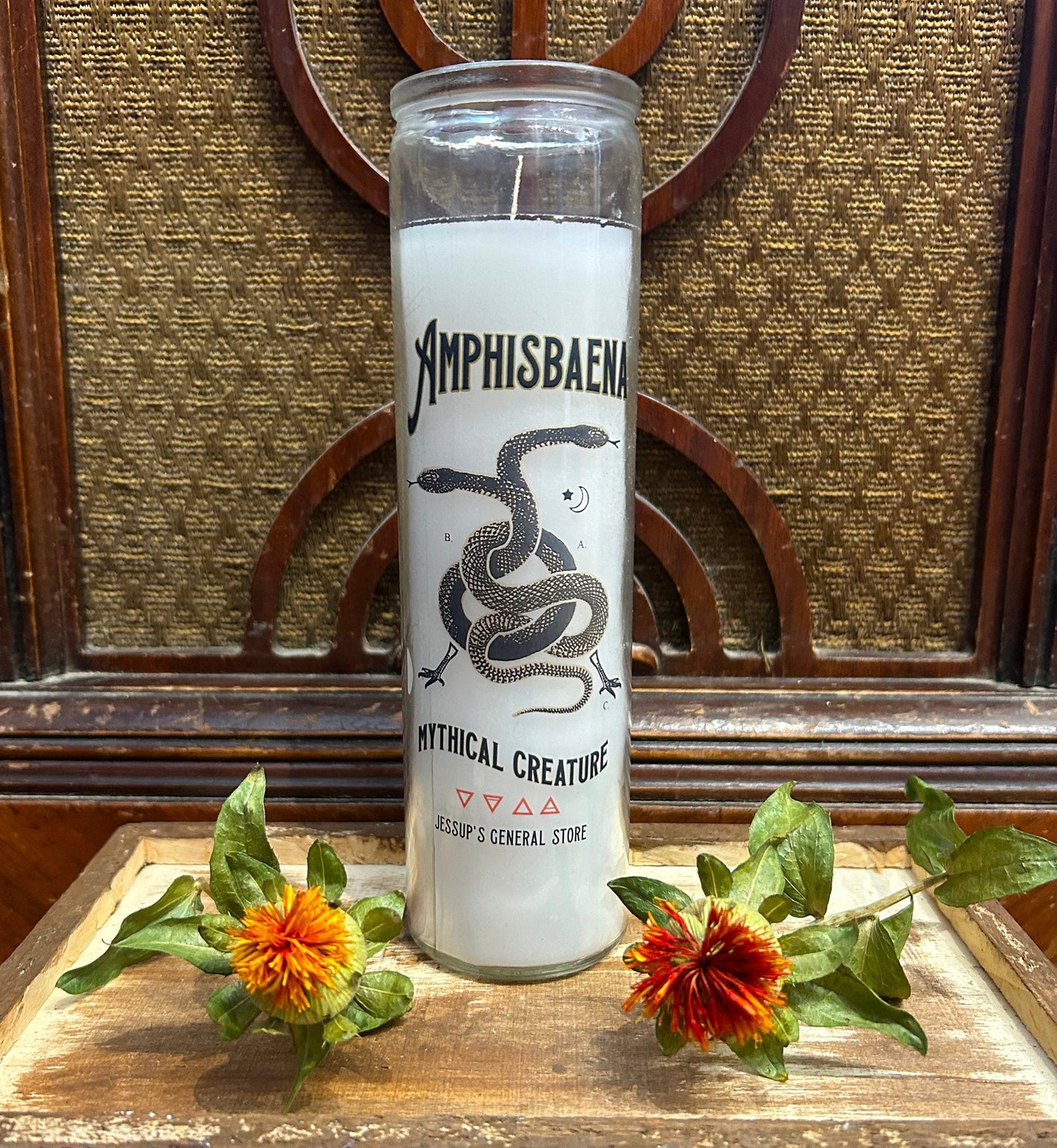 Two-headed snake prayer candle