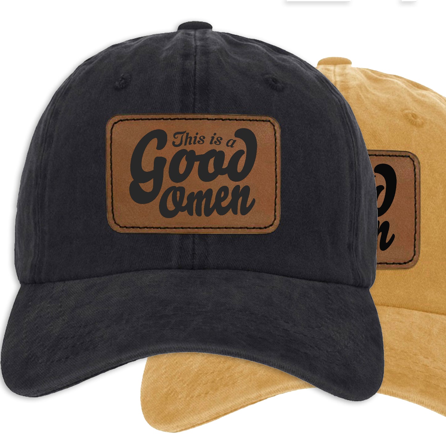 This is a Good Omen Vintage Wash Dad Hat (2 colours available)