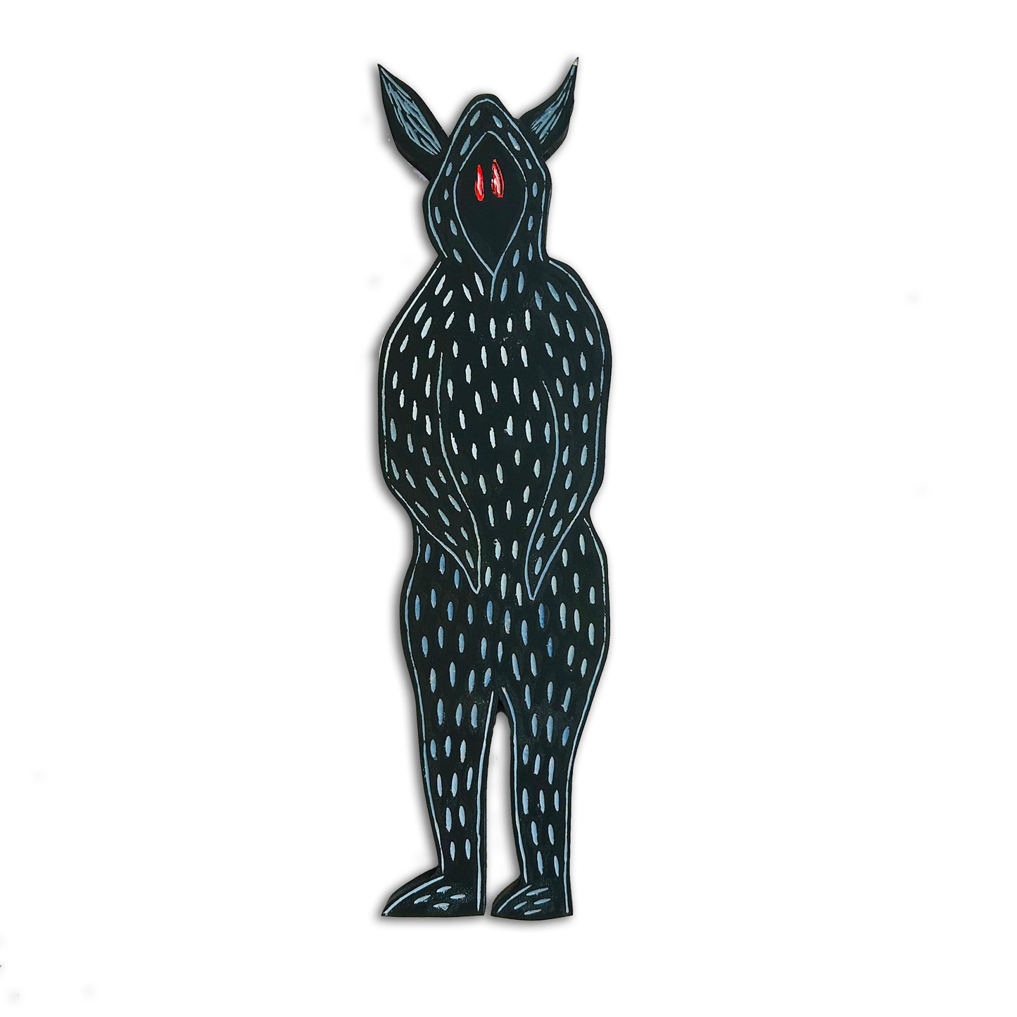 Cryptid Bunny Wood Wall Art (Blue)