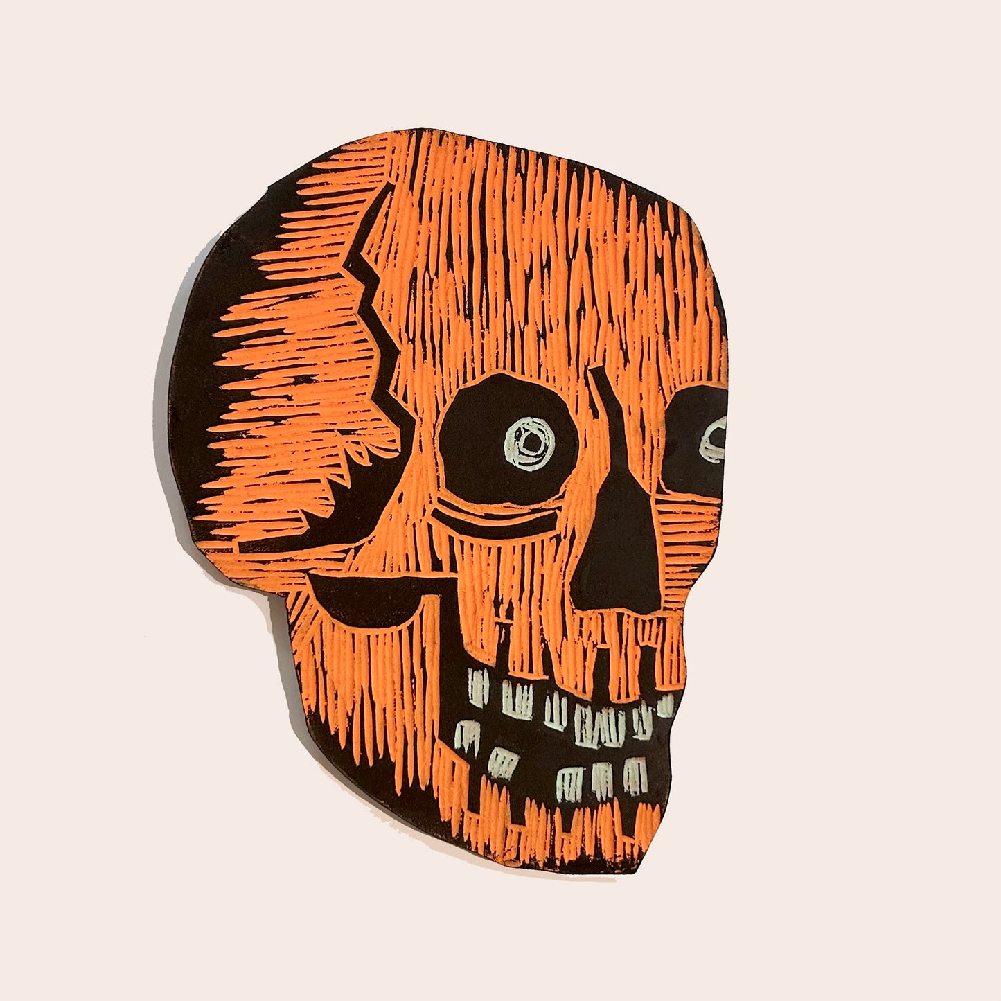 Fred - Skull Woodcut Wall Hanging