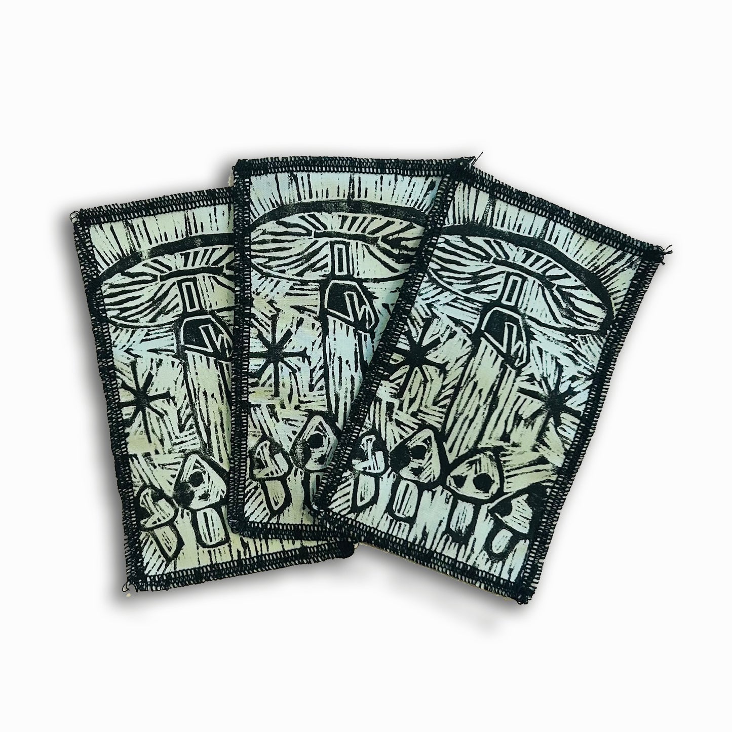 Mushroom Woodcut Sew on Patch