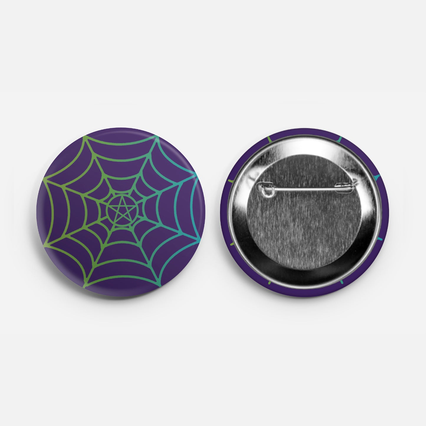 Purple Spider Web Pin 2.25 inches
