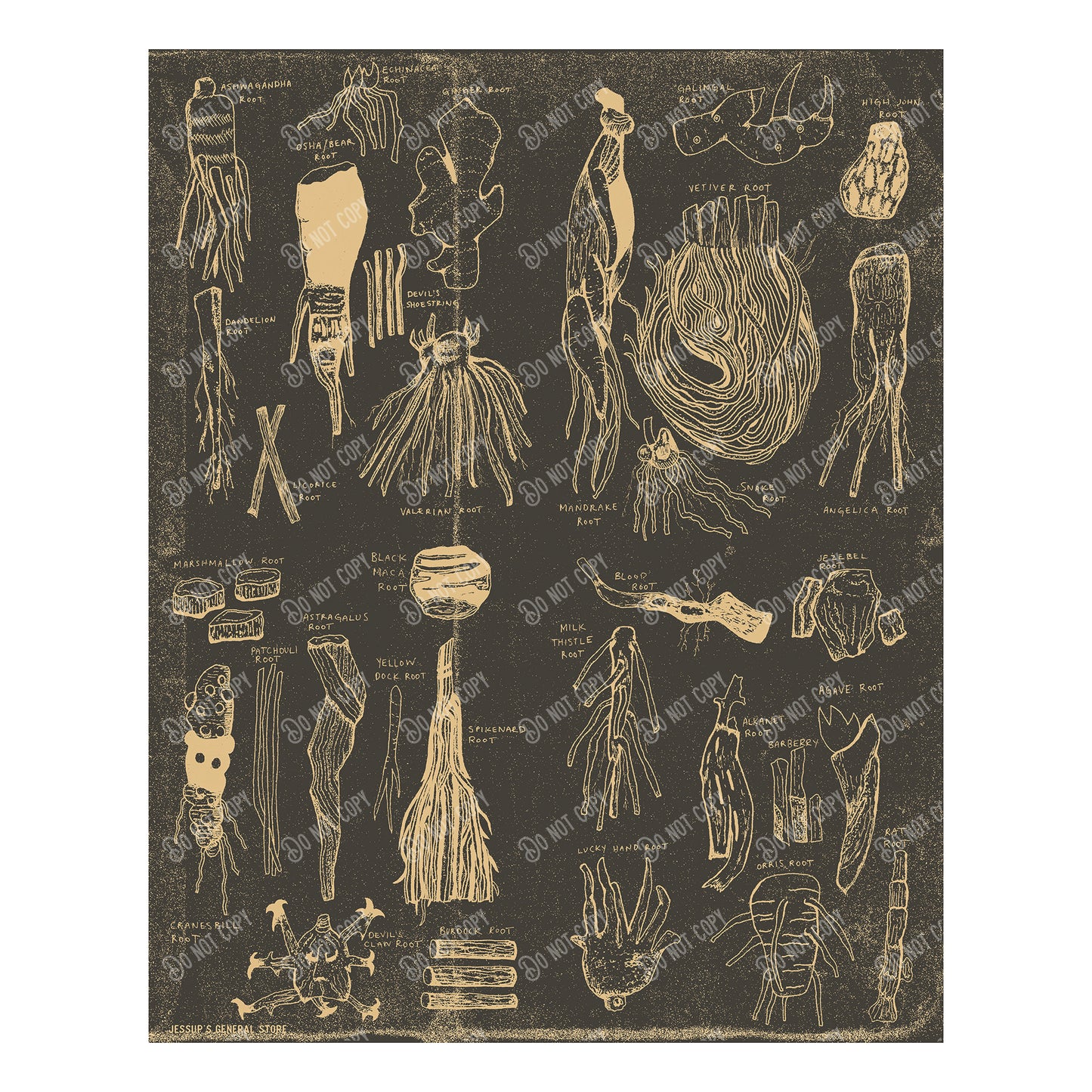 Retro Roots Illustration Art Print (dark) (DIGITAL DOWNLOAD)