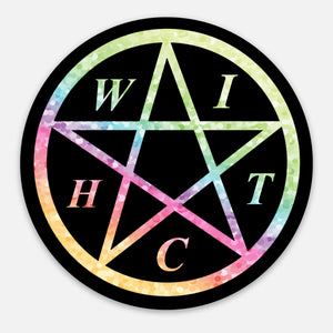 Pentagram Witch Glitter Sticker