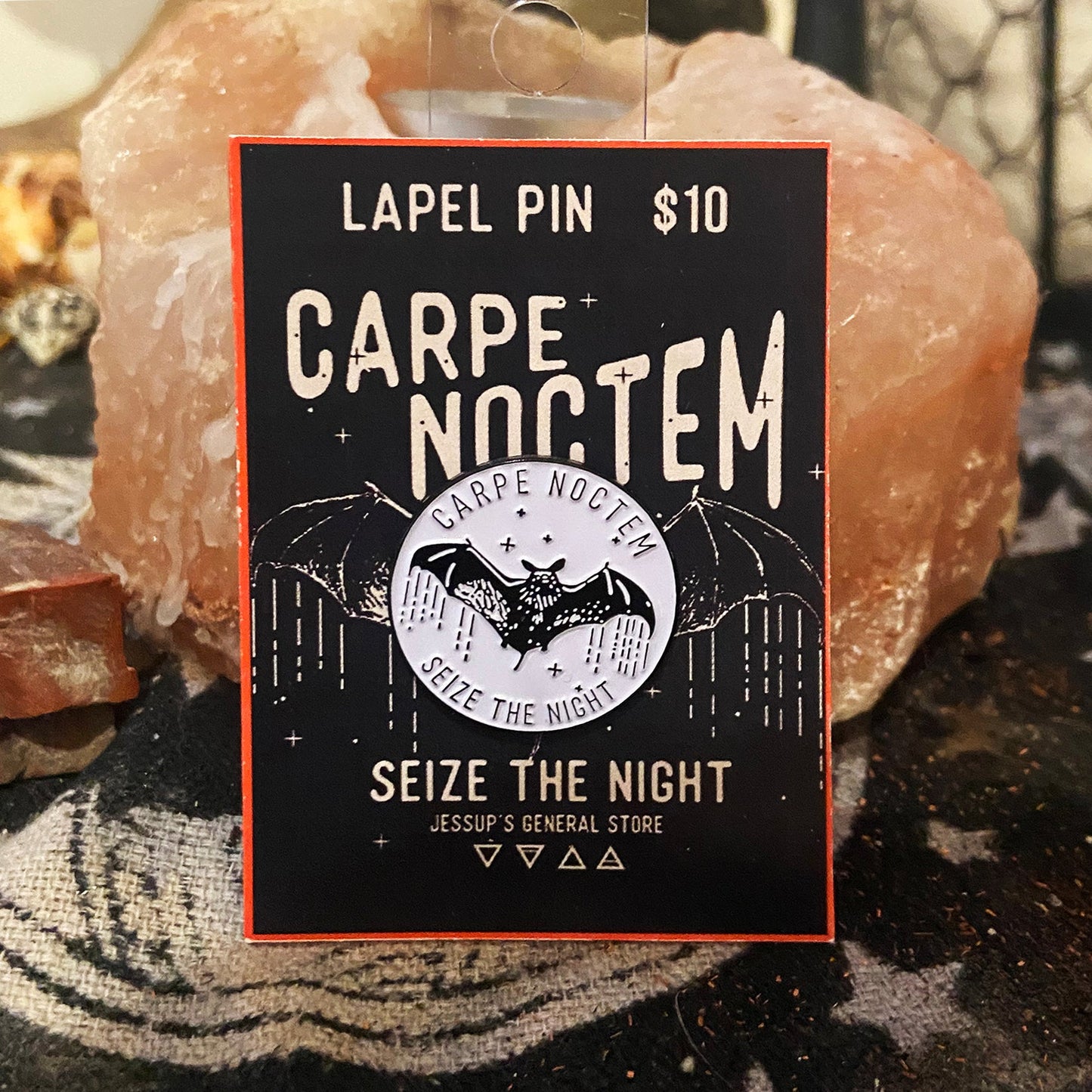 Carpe Noctem Bat Lapel Pin