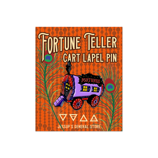 Fortune Teller Cart Enamel Lapel Pin | Jessups General Store