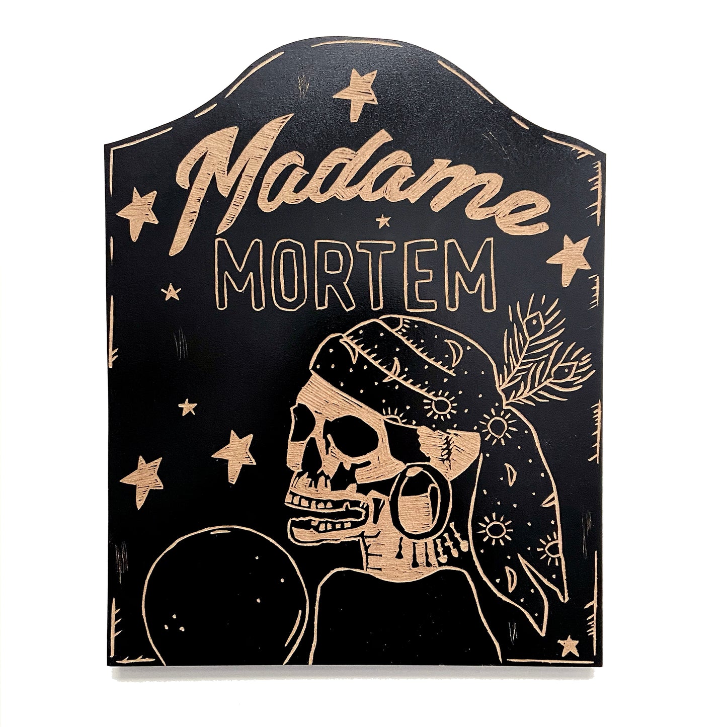 Madame Mortem Wood Art Wall Hanging
