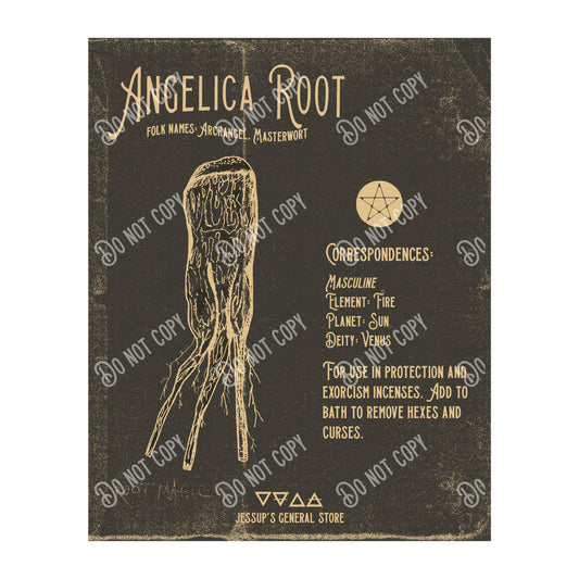 Angelica Root Illustration Art Print (dark) (DIGITAL DOWNLOAD)