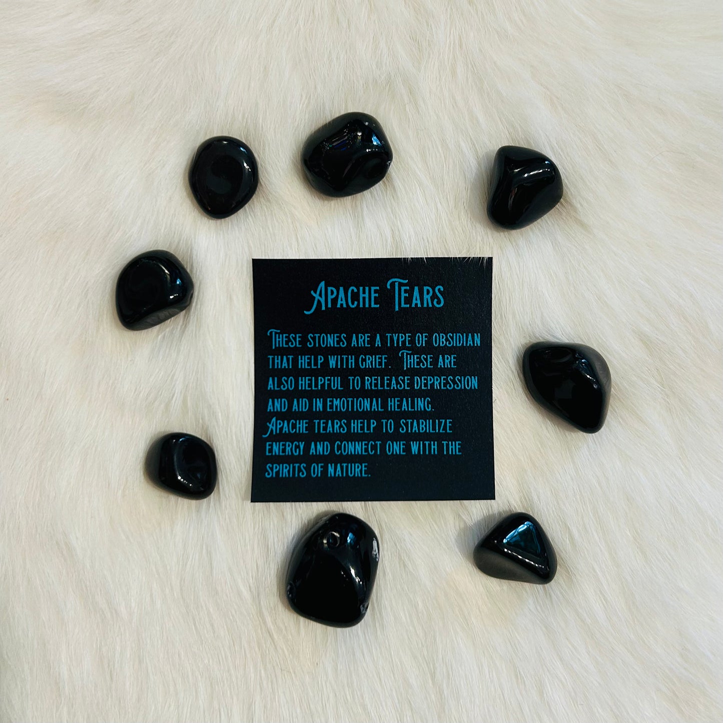 Apache Tear Tumbled Stones