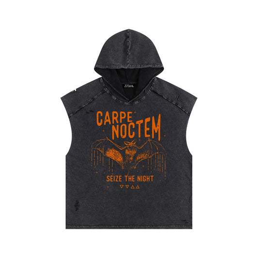 Carpe Noctem Boxy Hooded Unisex Tank Top