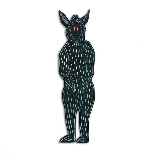 Cryptid Bunny Wood Wall Art (Blue)