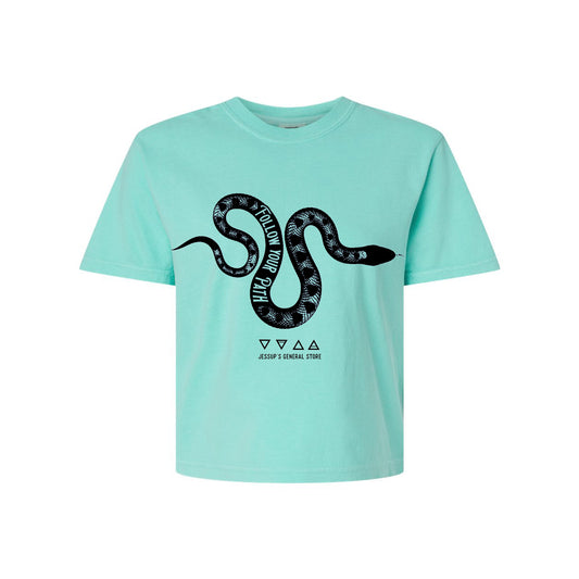 Follow Your Path Snake Boxy T-shirt - SM & 2XL left