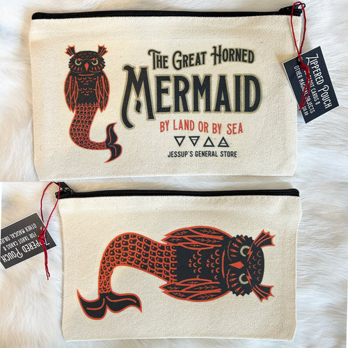 The Great Horned Mermaid Zippered Pouch | Jessups General Store