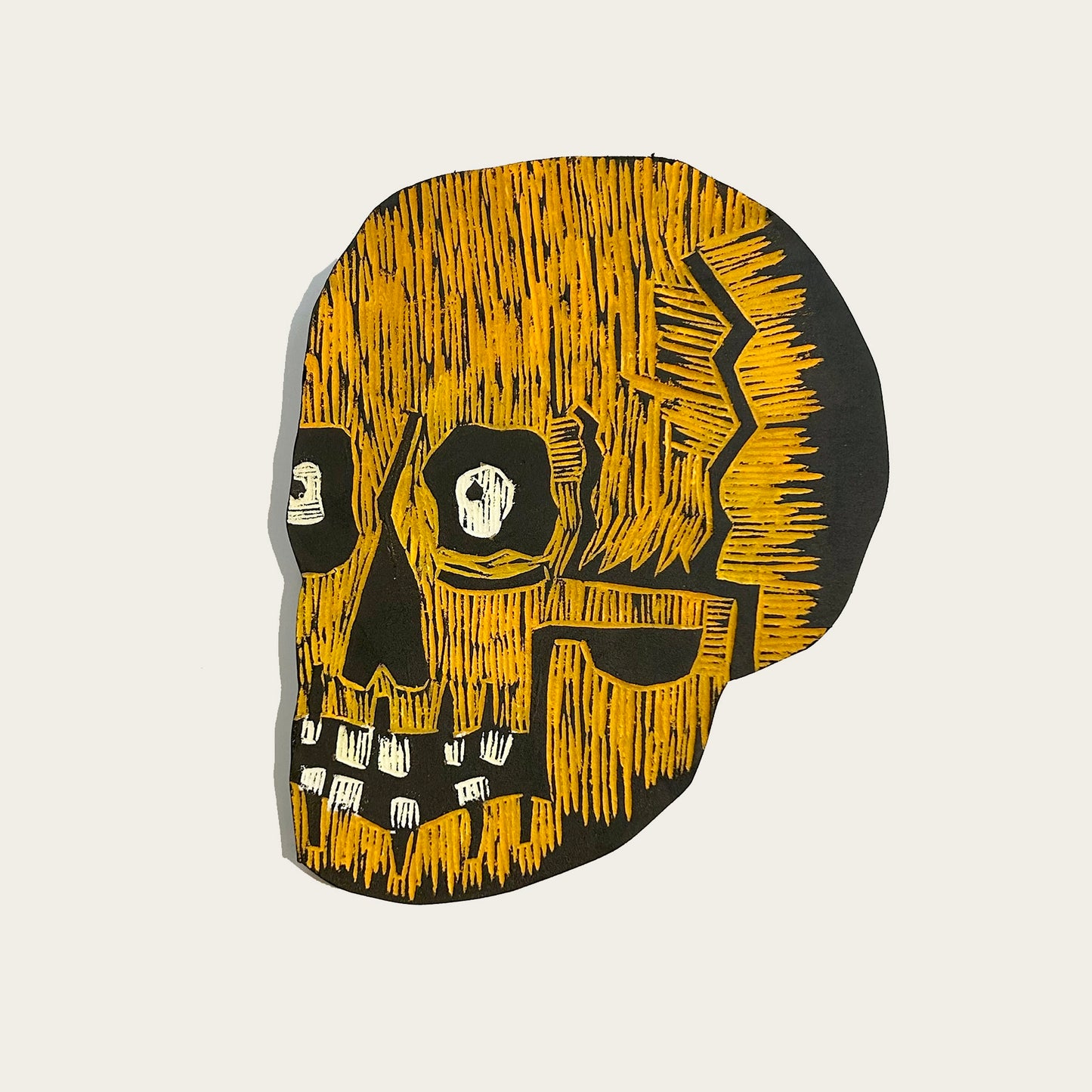 Henry - Skull Woodcut Wall Hanging