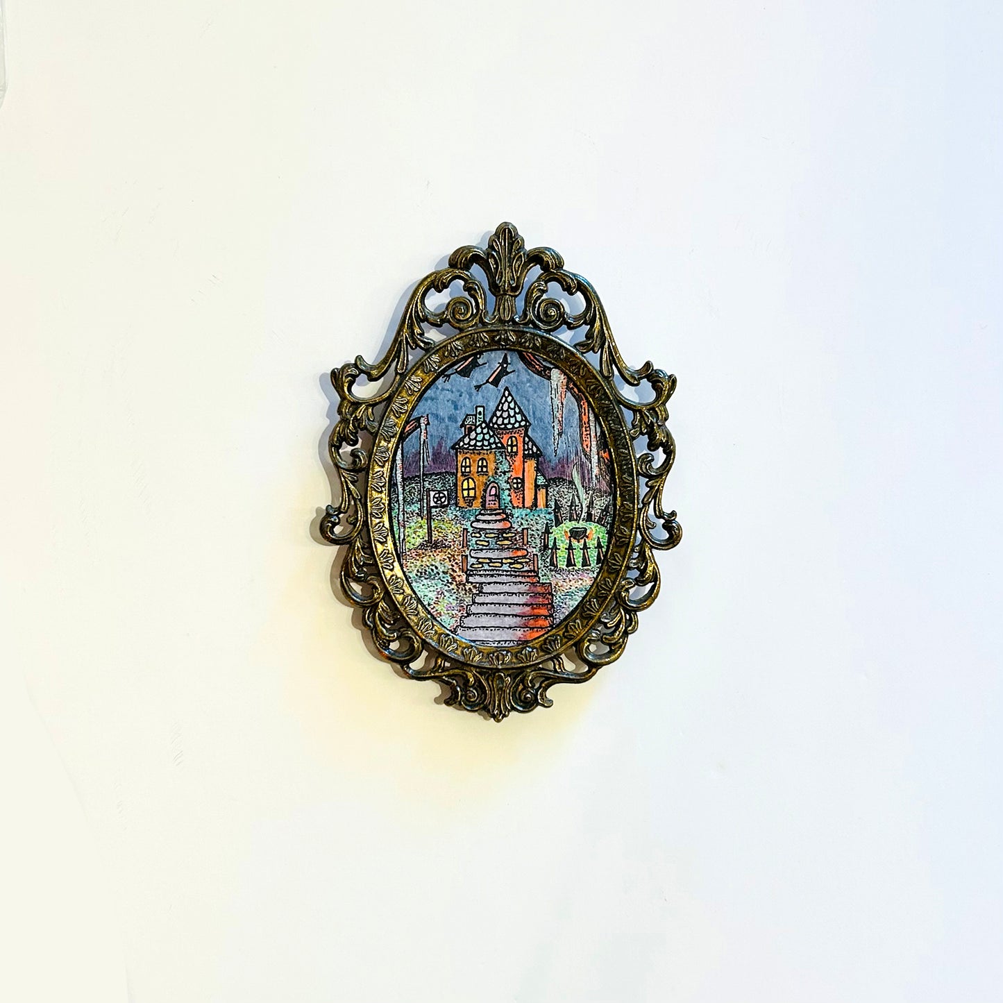 House on the Hill Mini Print Framed