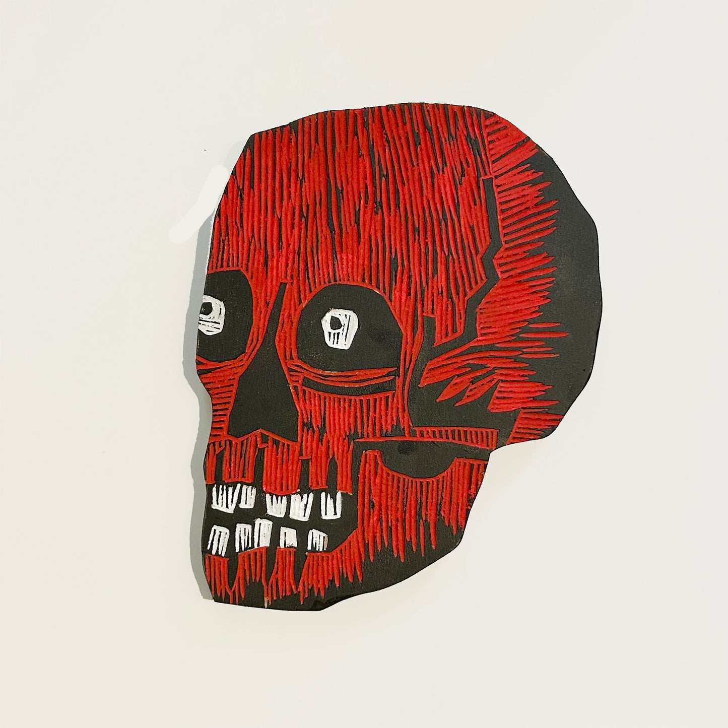 Jeremiah - Skull Woodcut Wall Hanging