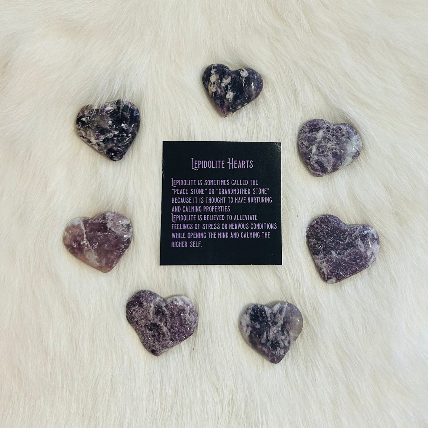 Lepidolite Crystal Hearts