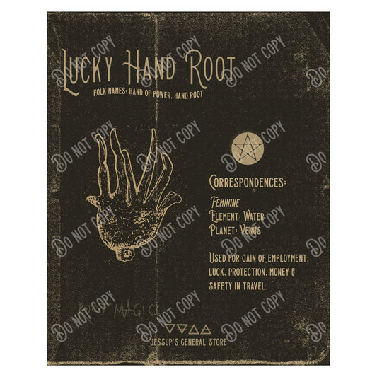 Lucky Hand Root Illustration Art Print (dark) (DIGITAL DOWNLOAD)