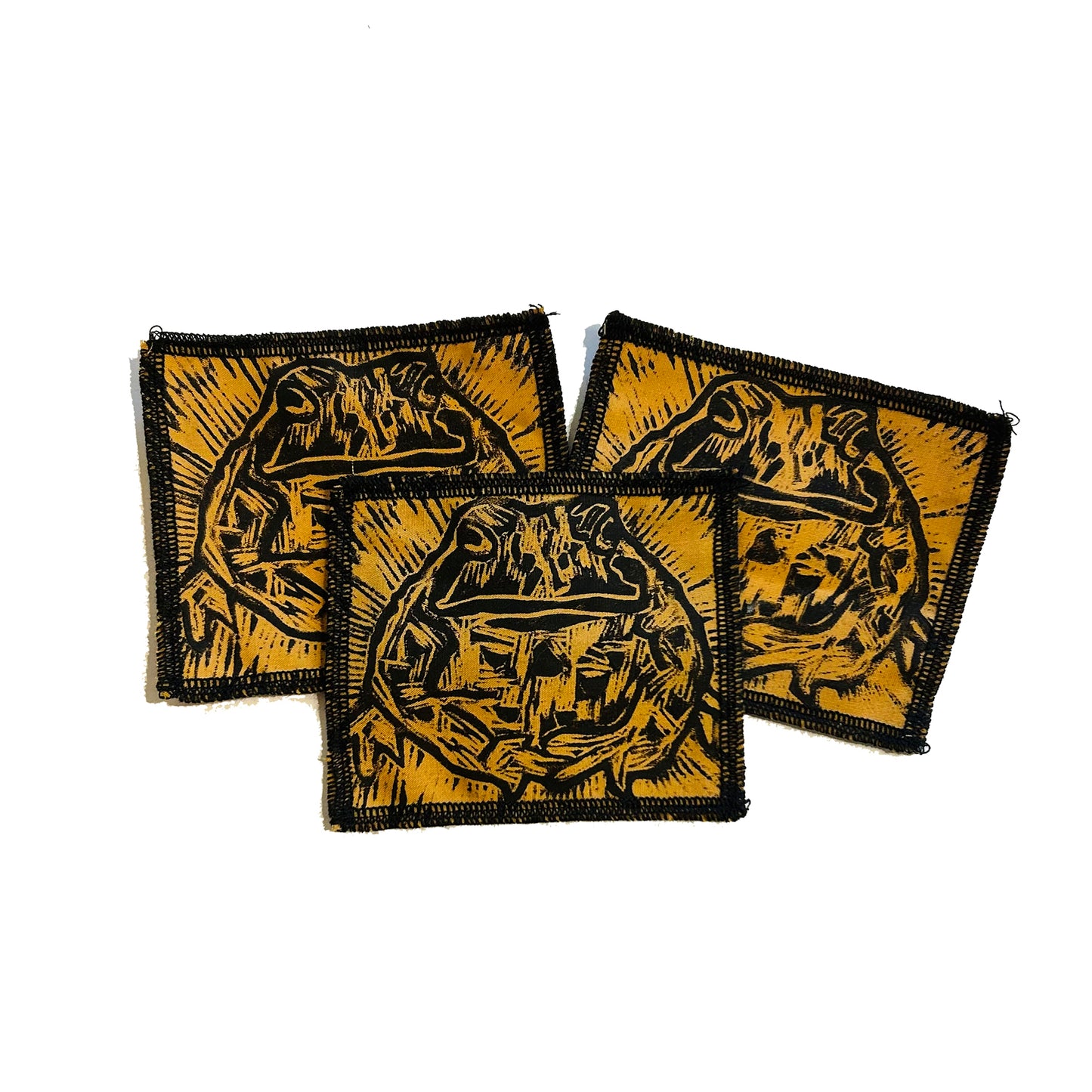 Lucky Toad Woodcut Sew on Patch