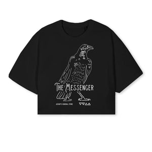 Messenger Crow Oversized Crop Tee Black | Jessups General Store