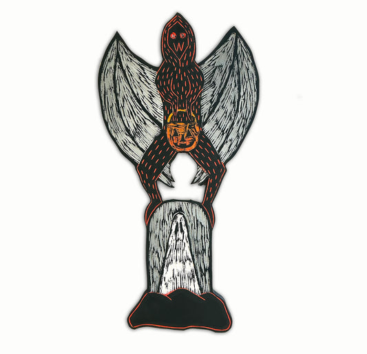 Mothman Cryptid  Halloween Wood Wall Art