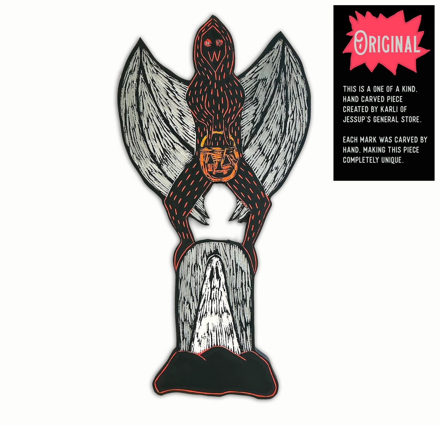 Mothman Cryptid  Halloween Wood Wall Art