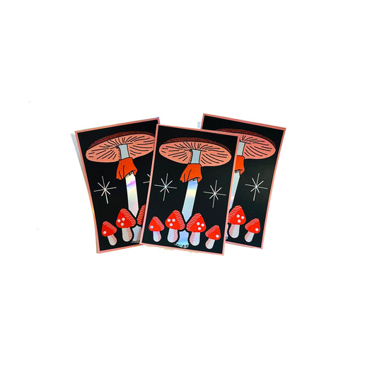 Mushroom Magic Holographic Sticker