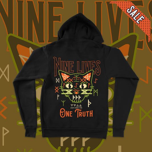 ON SALE Nine Lives One Truth Cat Pullover Hoodie