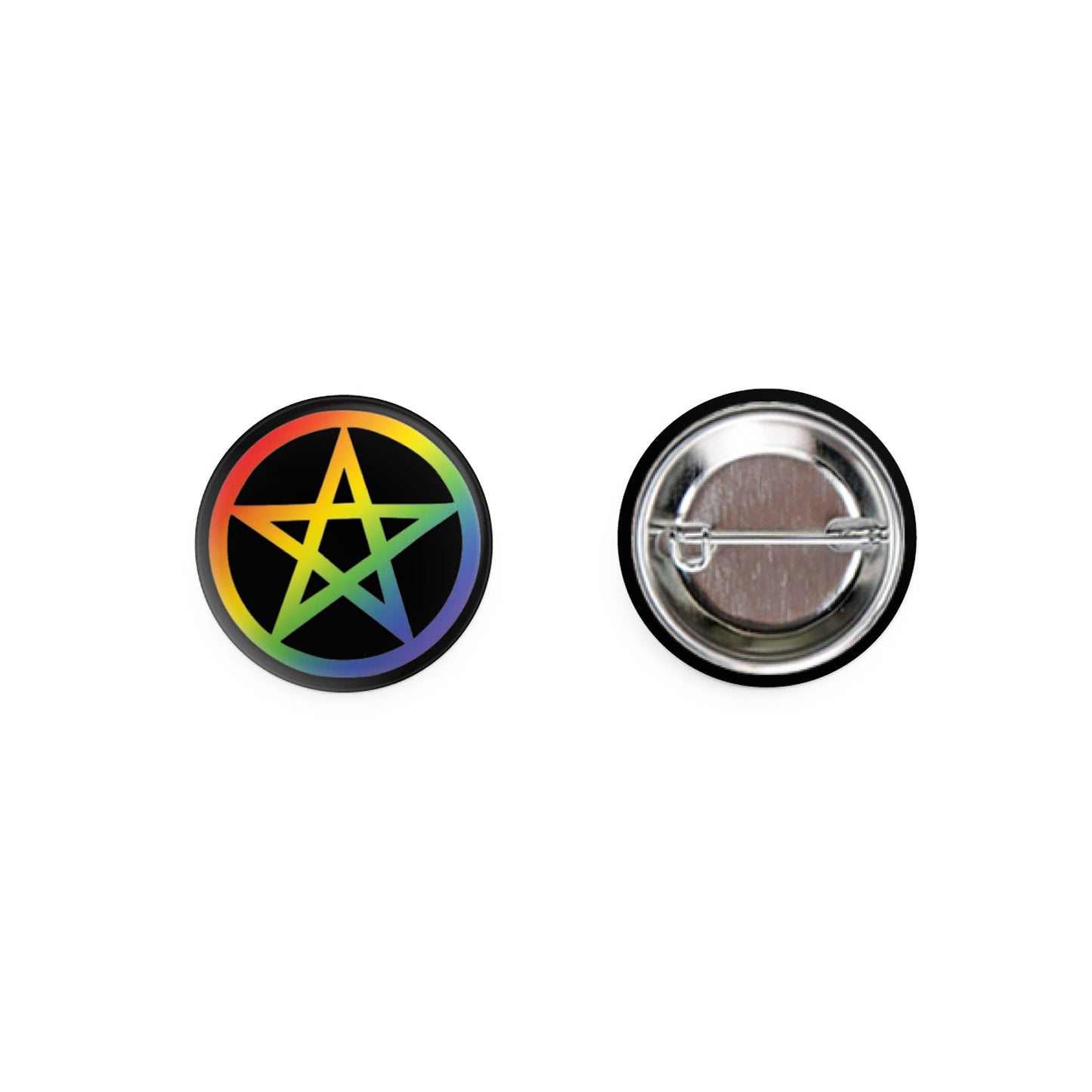 Rainbow Pride Witch Pride Pentagram Button