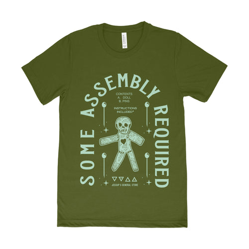 Some Assembly Required Dolly Unisex Tee Voodoo Poppet Dolly Witchcraft Clothing