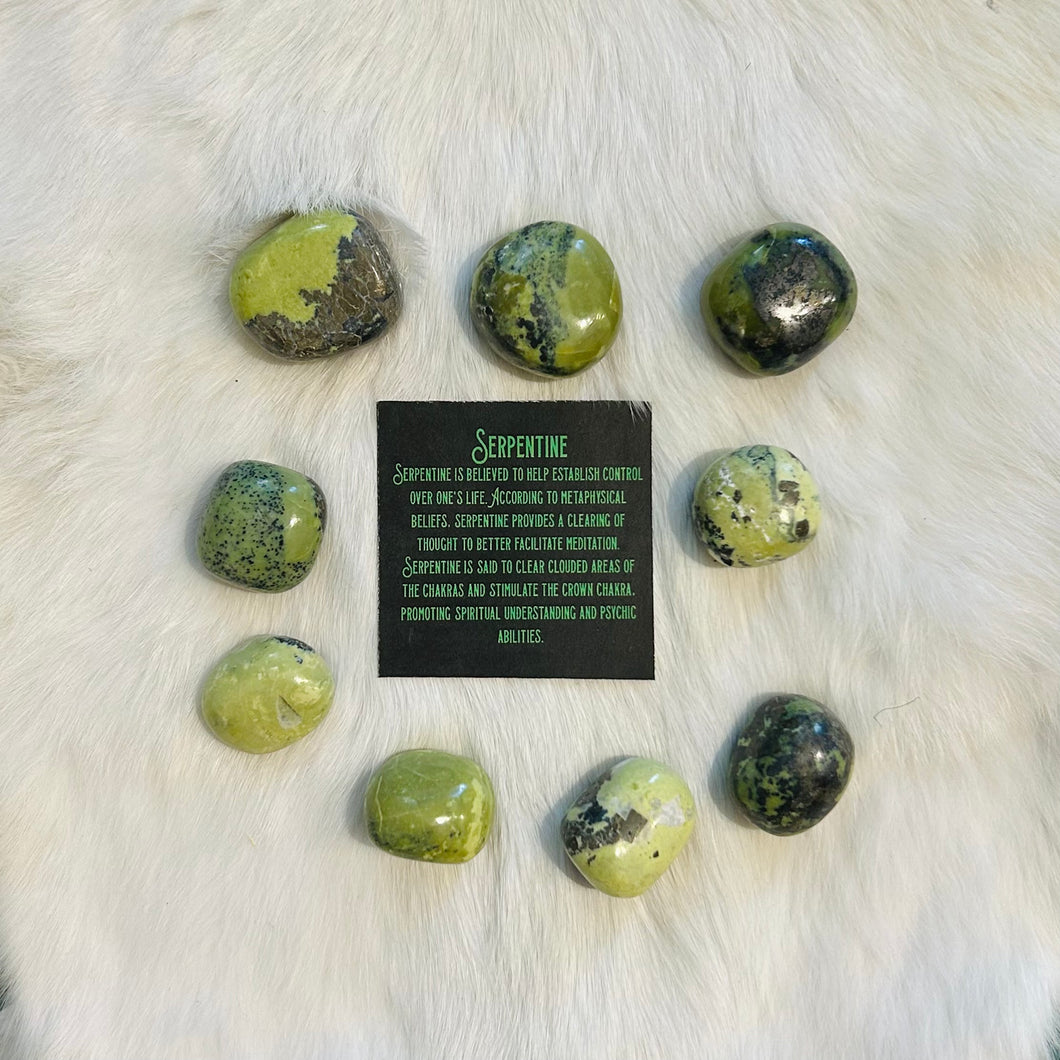 Serpentine Tumbled Stones Psychic Abilities Crown Chakra