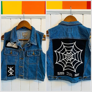Spider Web Denim Vest Ladies LG- ONE AVAILABLE | Jessups General Store