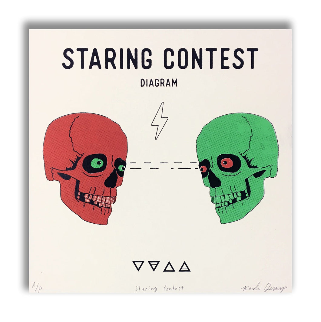 Staring Contest Screen Print 12 x 12 | Jessups General Store