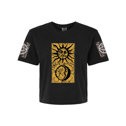 Sun and Moon Woodcut Boxy Tee