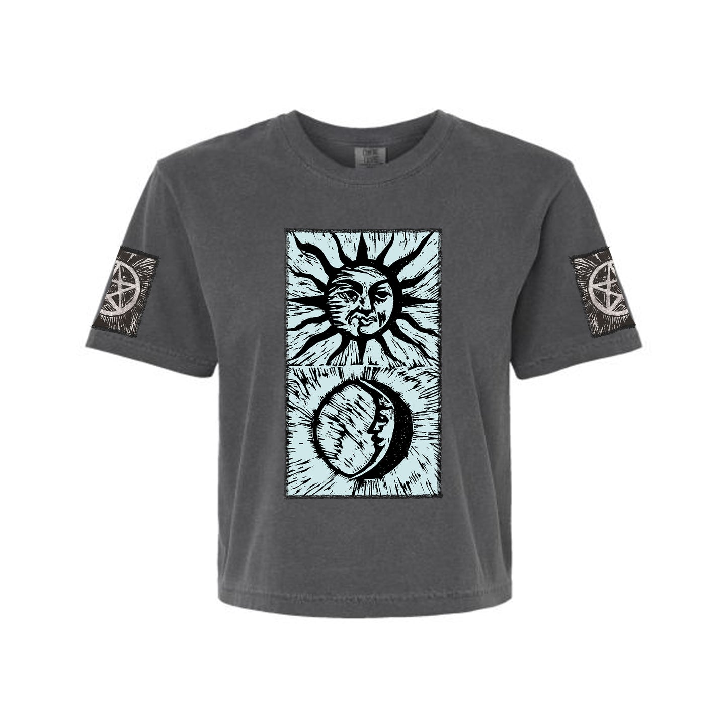 Sun and Moon Woodcut Boxy Tee