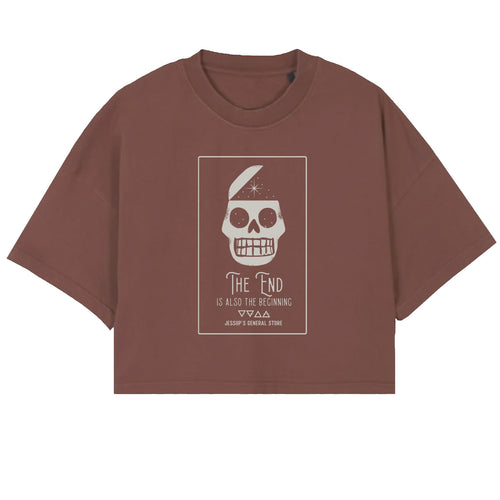 The End is Also the Beginning Oversized Crop Tee Vintage Brown | Jessups General Store
