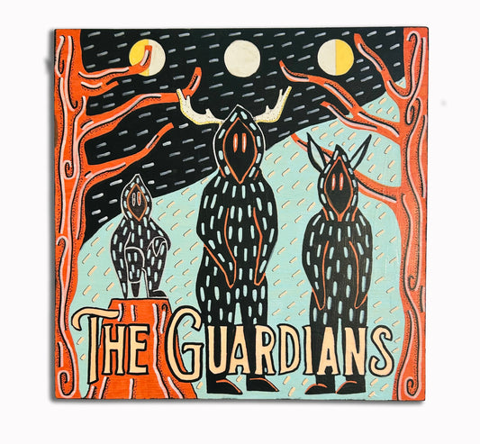 The Guardians — Original 12" x 12" Acrylic Marker Painting