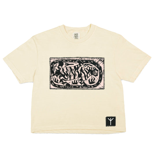 Tiger Woodcut Boxy Fit Tee