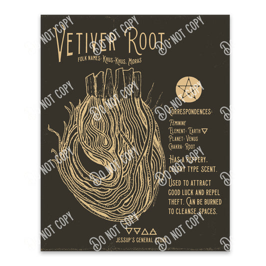 Vetiver Root Illustration Art (dark) (DIGITAL DOWNLOAD)