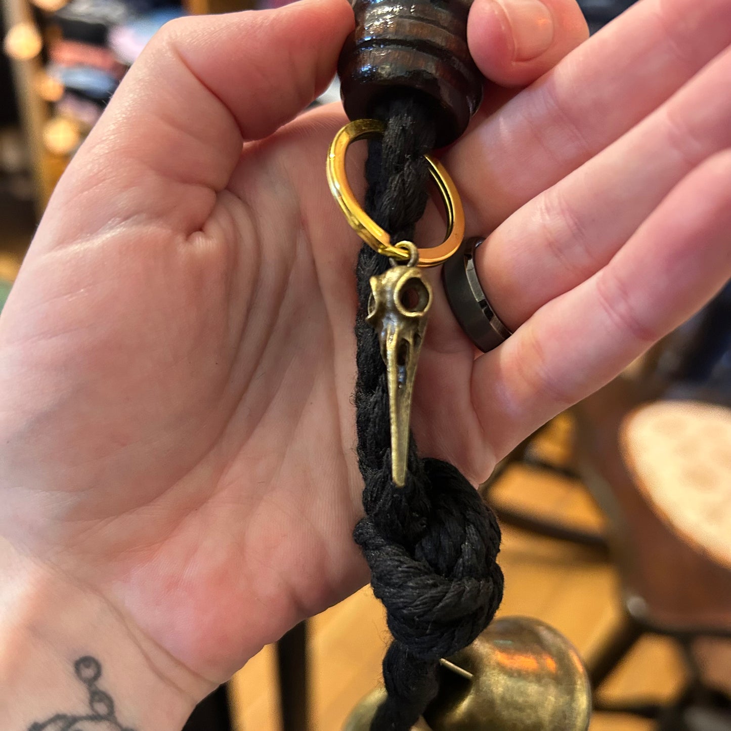 Witch Bells with Crow Skull Charm (Available in 2 colours)