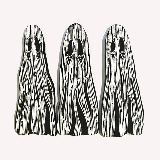 Spooky Ghosts Wooden Wall Hanging