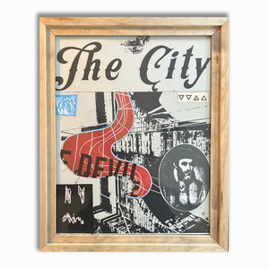 The City Framed Collage from Screen Prints 11x14 inches
