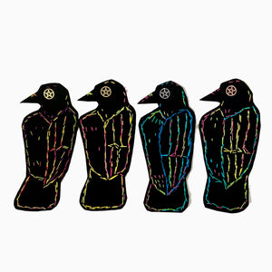 Crow Raven Felt Embroidered Patches (Large) | Jessups General Store
