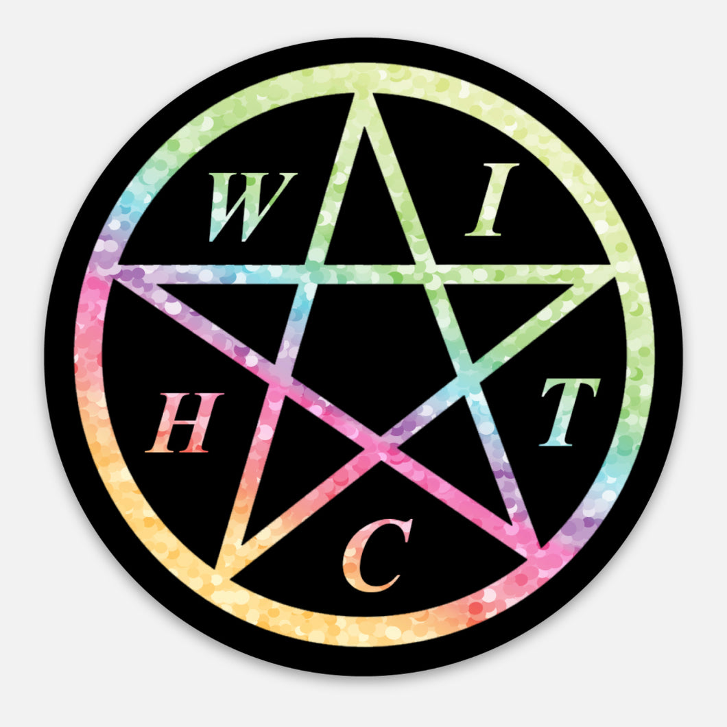 Pentagram Witch Glitter Sticker