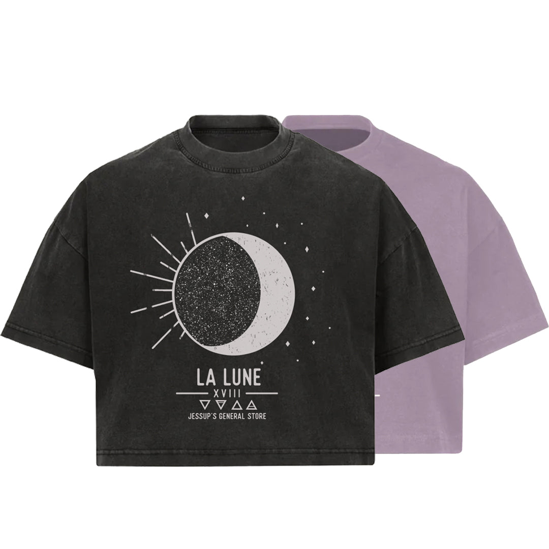 La Lune Moon Tarot Oversized Crop T-shirt 