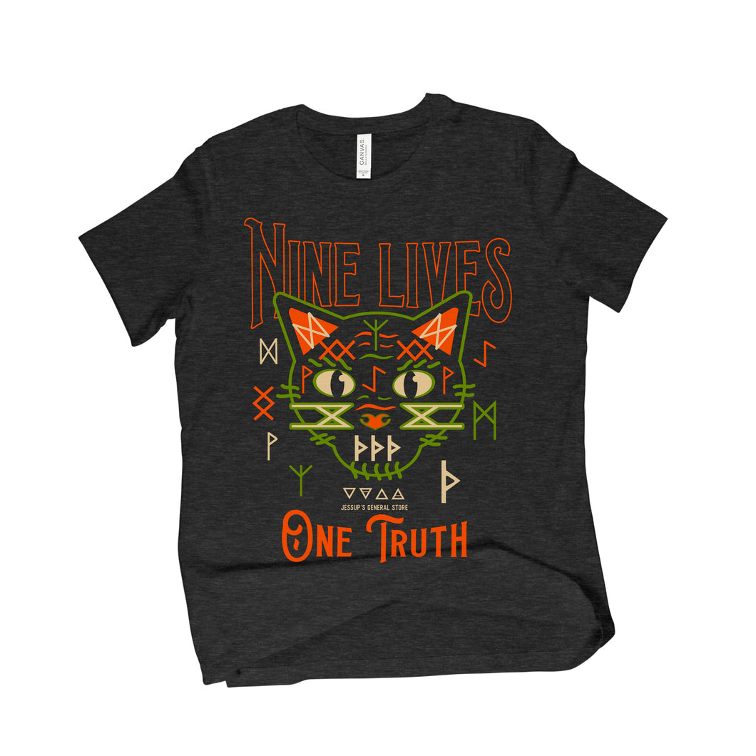 Nine Lives Cat Relaxed Ladies T-shirt | Jessups General Store