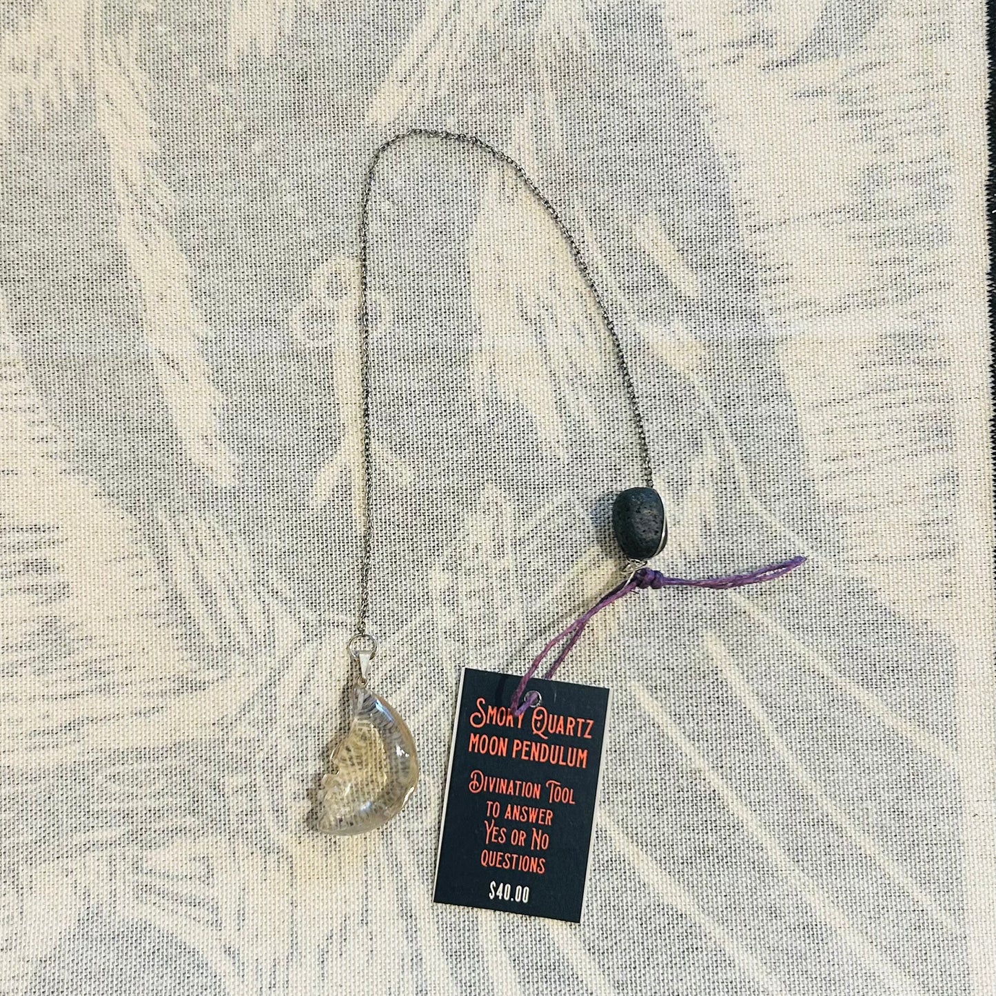 Smoky Quartz Moon Pendulum — Clarity, Protection & Grounded Intuition