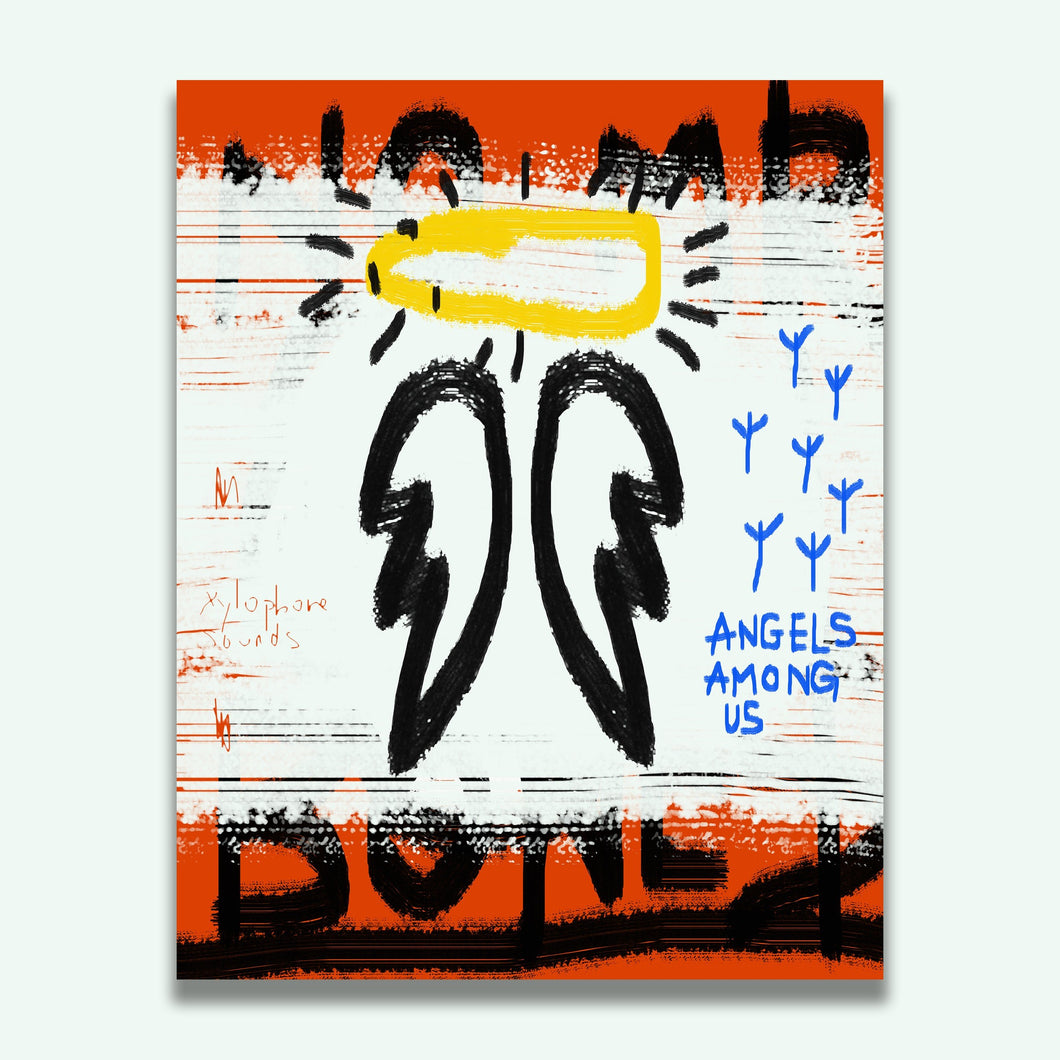 Angels Among Us - Screen Print 11 x 14 inches