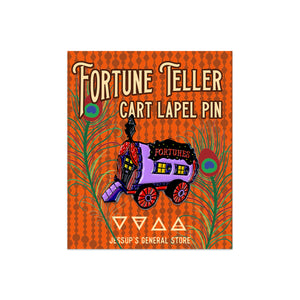 Fortune Teller Cart Enamel Lapel Pin