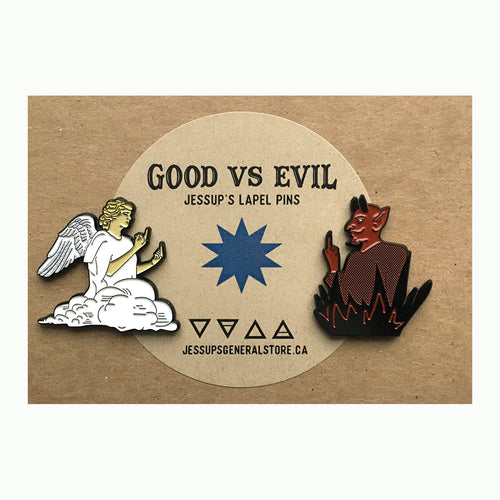 Good vs Evil - Angel and Devil Lapel Pin Set